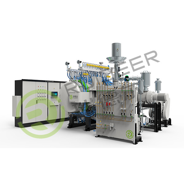 Horno HIP sinterizador de enfriamiento rápido con vacío horizontal con presión de 10mpa, temperatura máxima de trabajo de 1800 oC.